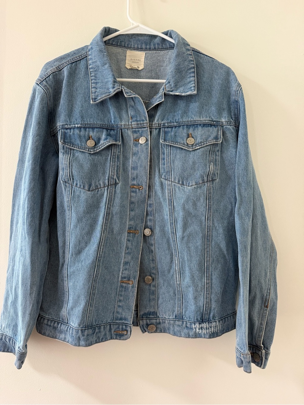 Harper Denim Jean Jacket Womens M Light Blue Excellent Heritage Button Up